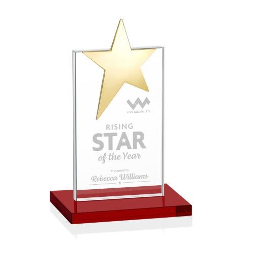 Corporate Awards - Crystal Awards - Bryanston Gold Red Star Crystal Award