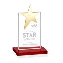Bryanston Gold Red Star Crystal Award