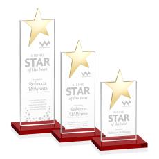 Bryanston Gold Red Star Crystal Award - Crystal Star Awards