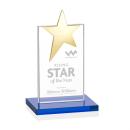 Bryanston Gold Sky Blue Star Crystal Award