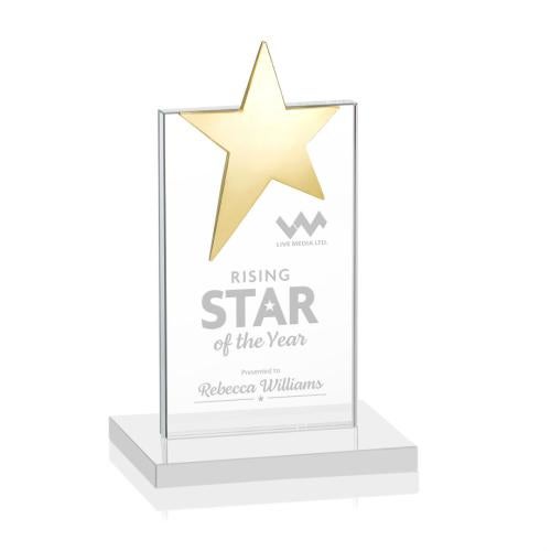 Corporate Awards - Crystal Awards - Bryanston Gold White Star Crystal Award