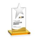 Bryanston Chrome Full Color Amber Star Crystal Award