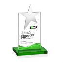 Bryanston Chrome Full Color Green Star Crystal Award