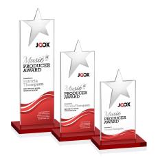 Bryanston Chrome Full Color Red Star Crystal Award - Newest Additions