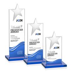 Bryanston Chrome Full Color Sky Blue Star Crystal Award - Newest Additions