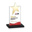 Bryanston Gold Full Color Black Star Crystal Award