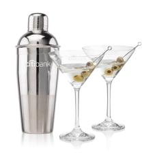 Catania Shaker & Burlington Martini Set - Etched Barware