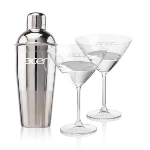 Corporate Recognition Gifts - Etched Barware - Catania Shaker & Coleford Martini Set