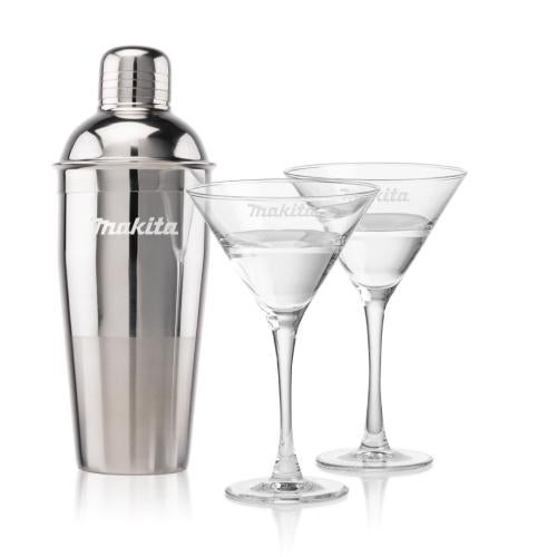 Corporate Recognition Gifts - Etched Barware - Catania Shaker & Connoisseur Martini Set