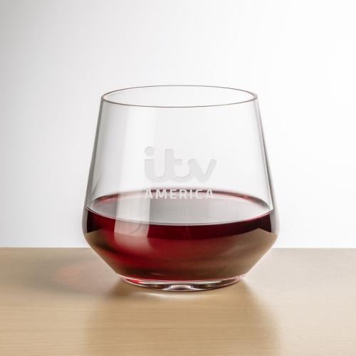 Corporate Recognition Gifts - Etched Barware - Wine Glasses - Sturgis Stemless Wine - Deep Etch