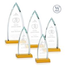 Shildon Amber Arch & Crescent Crystal Award - Colored Crystal