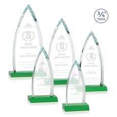 Shildon Green Arch & Crescent Crystal Award - Colored Crystal