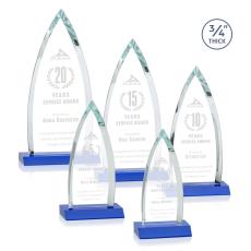 Shildon Blue Arch & Crescent Crystal Award - Colored Crystal