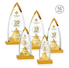 Shildon Full Color Amber Crystal Award - Corporate Awards