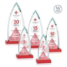 Shildon Full Color Red Arch & Crescent Crystal Award - Colored Crystal