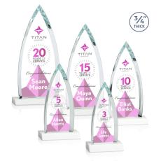 Shildon Full Color White Arch & Crescent Crystal Award - Corporate Awards