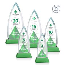 Shildon Full Color Green on Newhaven Arch & Crescent Crystal Award - Corporate Awards