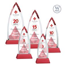 Shildon Full Color Red on Newhaven Crystal Award - Full Color Awards