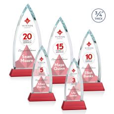 Shildon Full Color Red on Newhaven Arch & Crescent Crystal Award - Corporate Awards