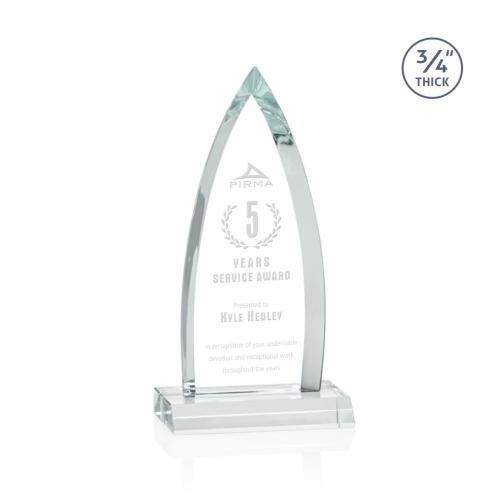 Corporate Awards - Crystal Awards - Shildon Starfire Arch & Crescent Crystal Award
