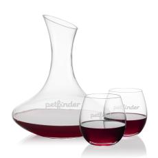 Hampton Carafe & Redmond Stemless Wine - Corporate Recognition Gifts