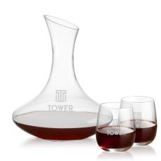 Hampton Carafe & Crestview Stemless Wine - Corporate Recognition Gifts