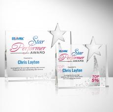 Bradenton Chrome Full Color Star Crystal Award - Newest Additions