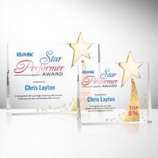Bradenton Gold Full Color Star Crystal Award - Newest Additions