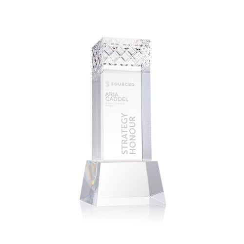 Corporate Awards - Crystal Awards - Velson Clear on Base Obelisk Crystal Award