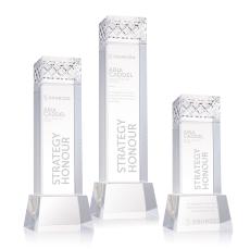 Velson Clear on Base Obelisk Crystal Award - Crystal Pillar Awards