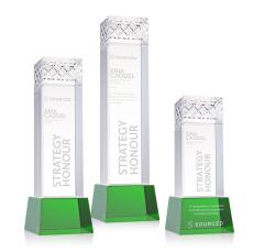 Velson Green on Base Obelisk Crystal Award - Crystal Pillar Awards