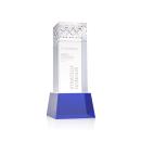 Velson Blue on Base Obelisk Crystal Award