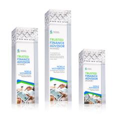 Velson Full Color Obelisk Crystal Award - Crystal Pillar Awards