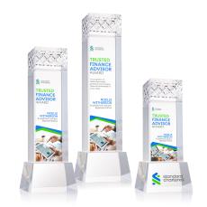 Velson Full Color Clear on Base Obelisk Crystal Award - Crystal Awards
