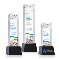 Velson Full Color Black on Base Obelisk Crystal Award - Newest Additions