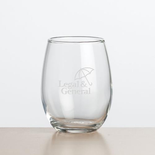 Corporate Recognition Gifts - Etched Barware - Wine Glasses - Stanford Stemless Wine - 9oz/15oz/21oz - Deep Etch