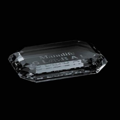 Corporate Awards - Crystal Awards - Crystal Paperweights - Amherst Paperweight - Rectangle