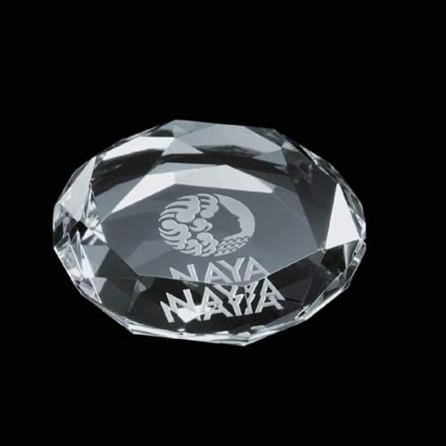 Corporate Awards - Crystal Awards - Crystal Paperweights - Amherst Paperweight - Octagon