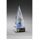 Arrow Shaped Art Glass Award on Clear Glass Base