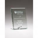 Clear Glass Award with Silver Easel Post