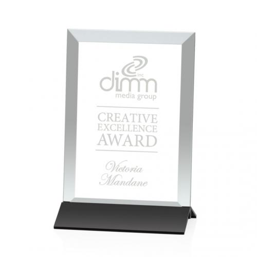 Corporate Awards - Rainsworth Black Vertical Rectangle Glass Award