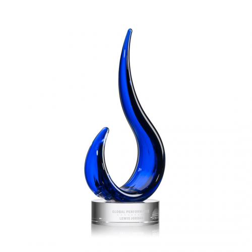 Corporate Awards - Glass Awards - Art Glass Awards - Royal Blaze Flame Art Glass Award