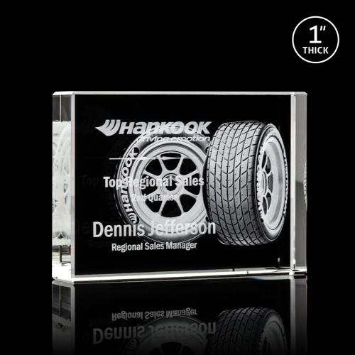 Corporate Awards - Modern Awards - York 3D Rectangle Crystal Award