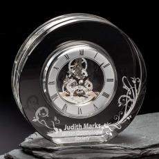 New York Clock Silver Circle Crystal Award - R.S. Owens