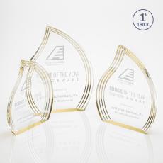 Tidworth Gold Flame Acrylic Award - Employee Awards