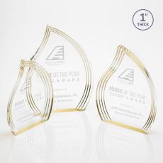 Tidworth Gold Flame Acrylic Award - Budget Awards & Trophies