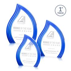 Tidworth Blaze Blue Flame Acrylic Award - Budget Awards & Trophies