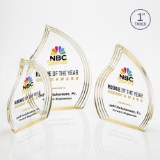 Tidworth Full Color Gold Flame Acrylic Award - Employee Awards