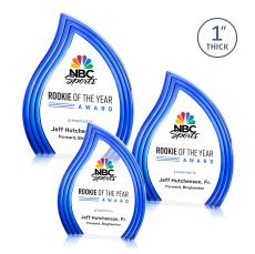 Tidworth Blaze Full Color Blue Flame Acrylic Award - Employee Awards