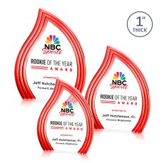 Tidworth Blaze Full Color Red Flame Acrylic Award - Corporate Awards